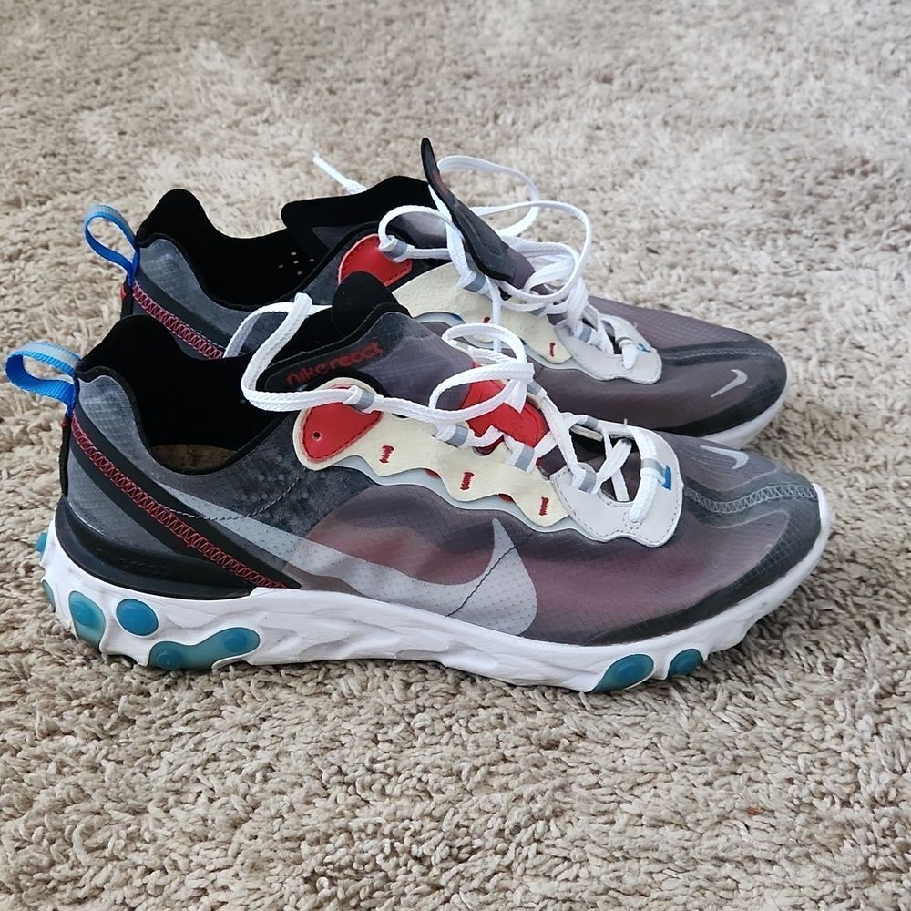 NIKE REACT ELEMENT 87 MENS 9.5 AQ1090-003 - Picture 3 of 7